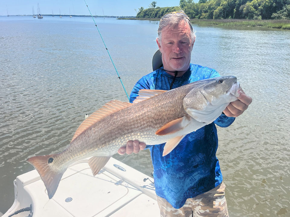 Giant Red Drum caught on Ishore Fishing Charter